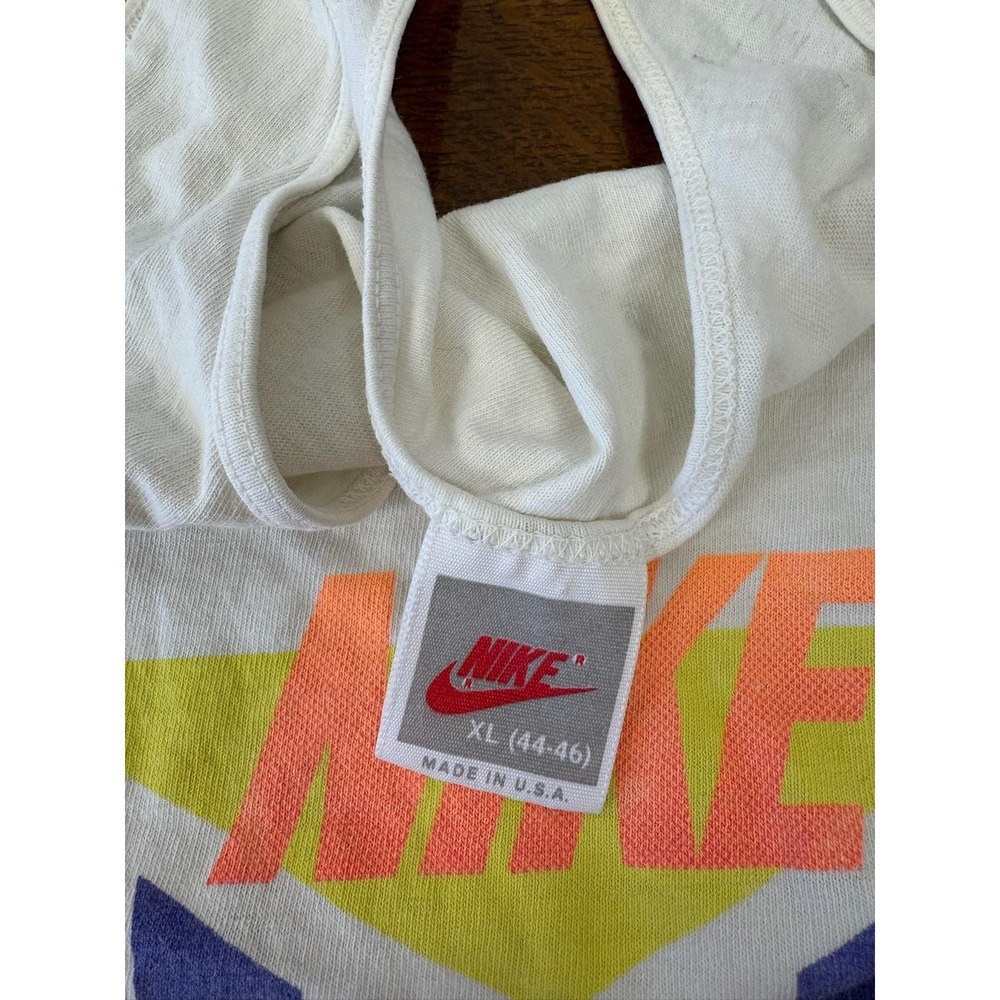 Vintage Nike Tank Top Mens XL White Abstract Graphic Sleeveless Made USA 80s - Picture 4 of 6